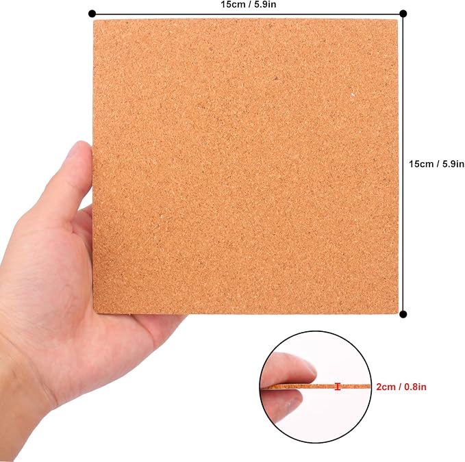 80 PCS Self Adhesive Cork Squares, 5.91 x 5.91 Inch Backing Cork Tiles and Cork - Image 2