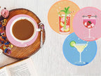Benjenes 8 PCS Diamond Art Coasters Kits Cocktail Diamond Painting Coaster | - Image 7