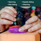 uxcell Needle Felting Wool, 3.5 Oz Nature Fibre Wool Yarn Roving - Image 3