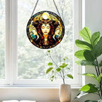 Greatingreat Stained Glass Window Hanging Hecate Triple Moon Goddess, Home Room - Image 5