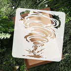 11.8"x11.8" Tornado Wall Stencil Templates Reusable Plastic Stencils - Image 4
