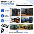 80pcs 8 Inch Cable Ties Reusable Black and White Hook and Loop Cord Ties - Image 3