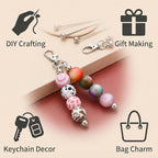 22 PCS Beadable Keychains Bars Bulk 11 Colors DIY Beaded Keychain Making Kit - Image 4
