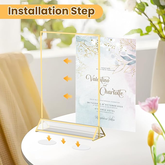 Acrylic Sign Holder Double Sided 8X10 Gold Frames - Image 7