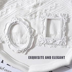 5Pcs Mini Frames -White Small Vintage Flower Oval Rectangle Baroque Frames - Image 4