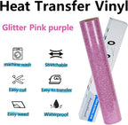 guangyintong Heat Transfer Vinyl Glitter Purple HTV Rolls, Glitter HTV Vinyl - Image 6