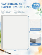 30 Sheets Watercolor Paper 8.5 x 11, Cold Press Watercolor Paper Bulk, 110 - Image 2