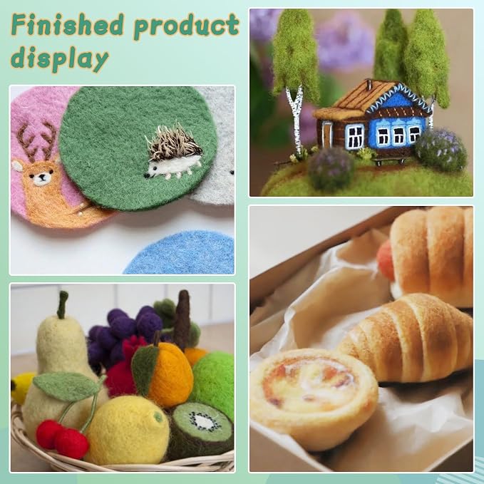 Mayboos Needle Felting Kit, Wool Roving 20 Colors Set | Wool Felting Kit Felt - Image 7