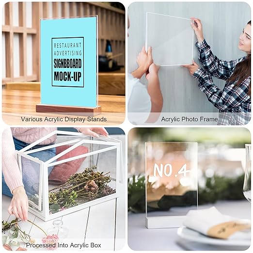Roowest 4 Pcs 24 x 48 Inch, 1/4 Inch Thick Clear Acrylic Sheets Plastic - Image 5