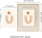 Boho 5x7 Picture Frame Woven Rattan Photo Frame | Bohemian Rustic Carved Design - Image 7