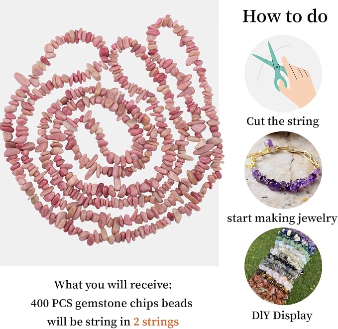 400pcs Natural Chip Stone Beads - Image 9
