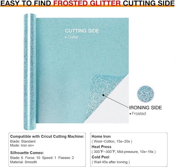 HTVRONT Glitter HTV Heat Transfer Vinyl Rolls - Image 5