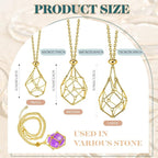 Tondiamo 3 Pcs Adjustable Crystal Necklace Holder, Titanium Alloy Empty Stone - Image 2