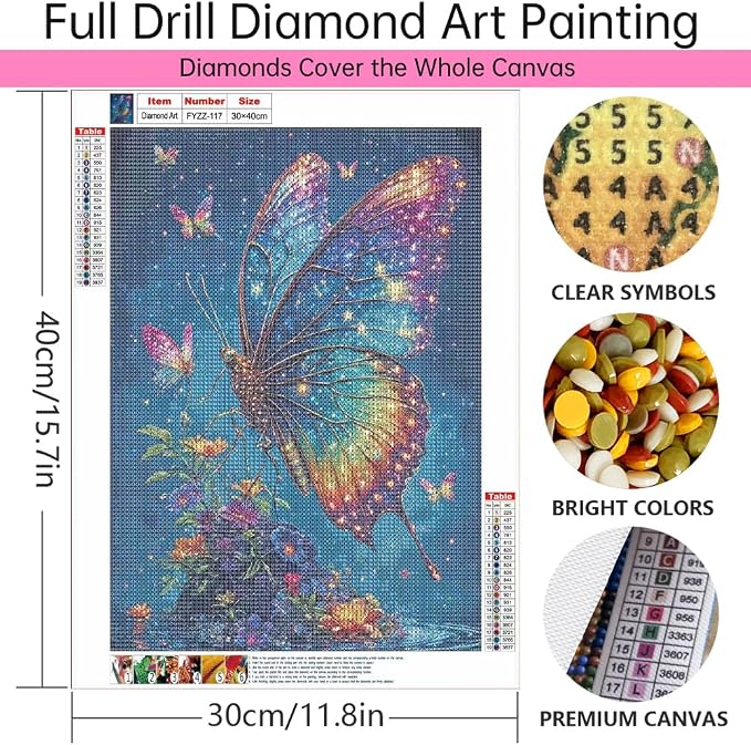 Mew Galaxy Butterfly with Flowers Diamond Painting Kits - Image 4