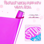 Tintnut Purple Neon Puff Heat Transfer Vinyl Roll, easy cut & weed, stretch - Image 2
