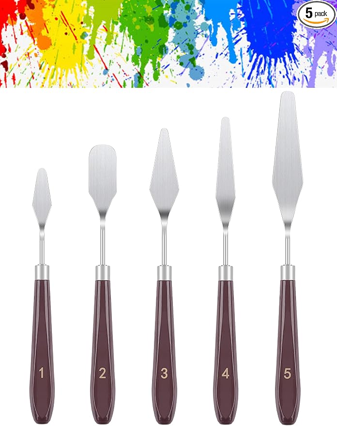 5 PCS Painting Knives Stainless Steel Spatula Palette Knife Oil Painting by HAFILO