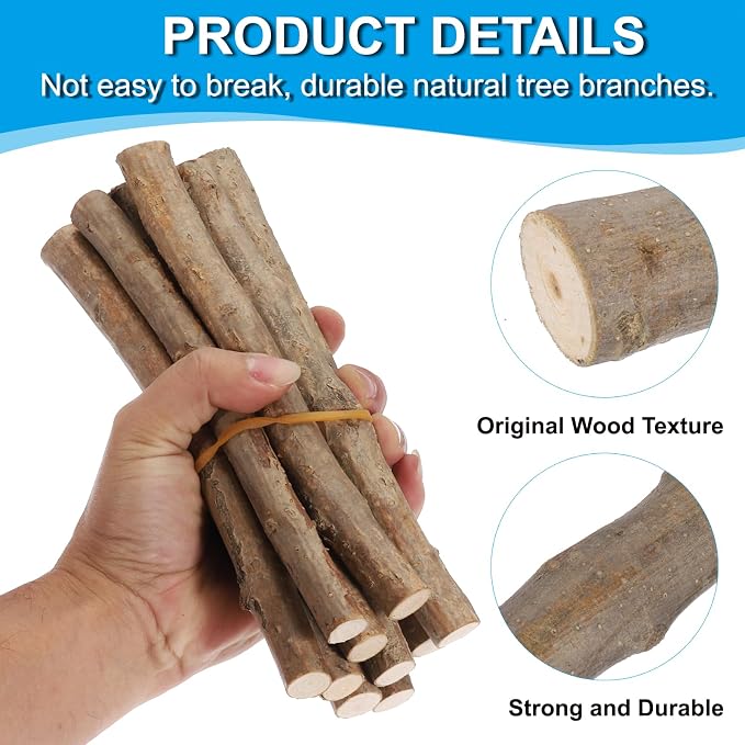 PATIKIL 4 Pcs / 30cm Wood Log Sticks, 0.6-1.2inch in Diameter Natural Driftwood - Image 3