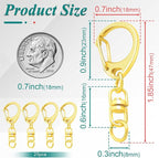 25 Pack Lobster Claw Clasps Keychain Kit, Bulk Key Chain Clasps - Image 2