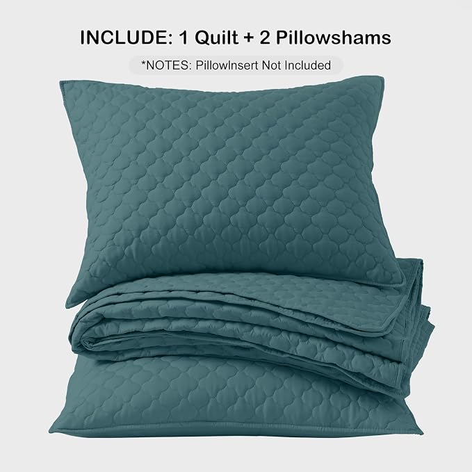 HORIMOTE HOME Quilt King Size Teal Blue, Lightweight Quilt - Image 7