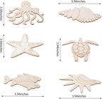 80PCS Unfinished Wood Ocean Animal Cutouts - Image 2