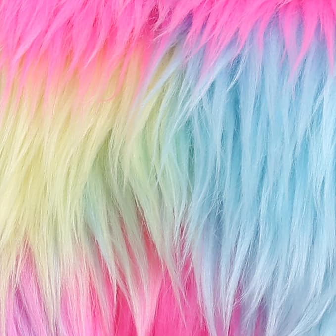 Shaggy Plush Faux Fur Fabric Precut Strips Rianbow Fur Fluffy Fuzzy Craft Fur - Image 4