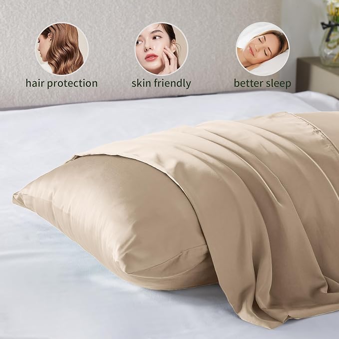 Silk Pillow Cases 2 Pack Mulberry Silk Pillow Cases Soft Breathable Both Sided - Image 5