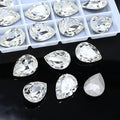 24Pcs Point Back Glass Rhinestones, 18 * 13MM Drop Shape Faceted Rhinestones by Unknown