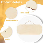 Patelai 20 Pcs Unfinished Hanging Wood Sign 9.8 x 3.9 Inch Rectangle Blank - Image 3