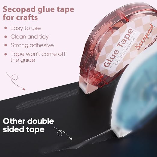 Secopad Scrapbook Tape, 16 Pack Double Sided Tape Roller - Image 3
