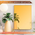 Gold Acrylic Sheets Plastic Wall Mirrors, ALCCIFI 11.8" x 15.7" x 1/8" - Image 3