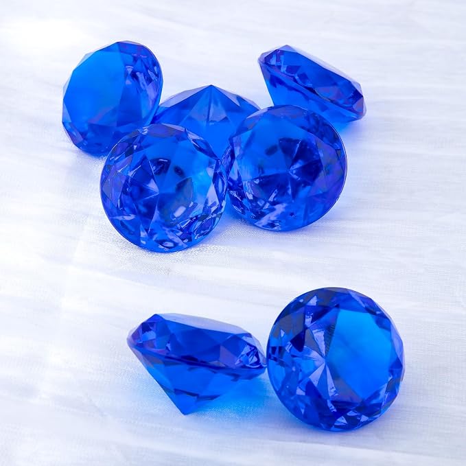 Niceup 26PCS Navy Blue Fake Diamonds Big Gem Toys, 1.5in Pool Diving Gems - Image 5