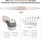 Magnetic Measuring Cups and Spoons Set-Heavy Duty 304 Stainless Steel，Double - Image 6