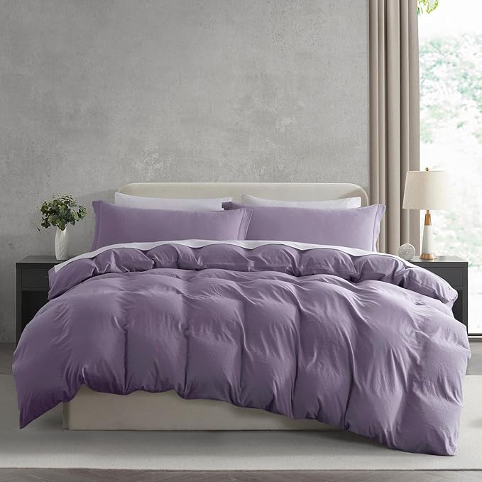 Nestl Grayish Purple Duvet Cover King Size by Nestl