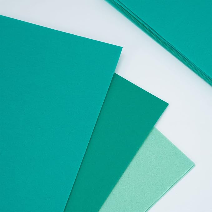Whaline 18Pcs Felt Fabric Sheets Soft Thick Assorted Turquoise Craft Felt Pack - Image 4