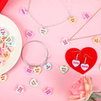 Augshy 64 Pcs Valentine's Day Resin Charms, Conversation Heart Pendant | - Image 4