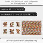 Patchwork Forest Girl Cotton Fabric Panel – Six 10×10 inch Designs + Bonus - Image 4