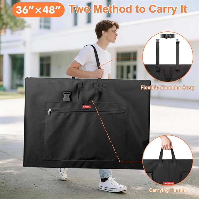 GOTIDEAL Large Art Portfolio Bag, 36x48 Inches Waterproof Art Portfolio Case - Image 6