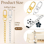 Hzopcw 20pcs Keychain Making Kit, Key Ring Swivel Snap Hook Chains, Alloy - Image 2