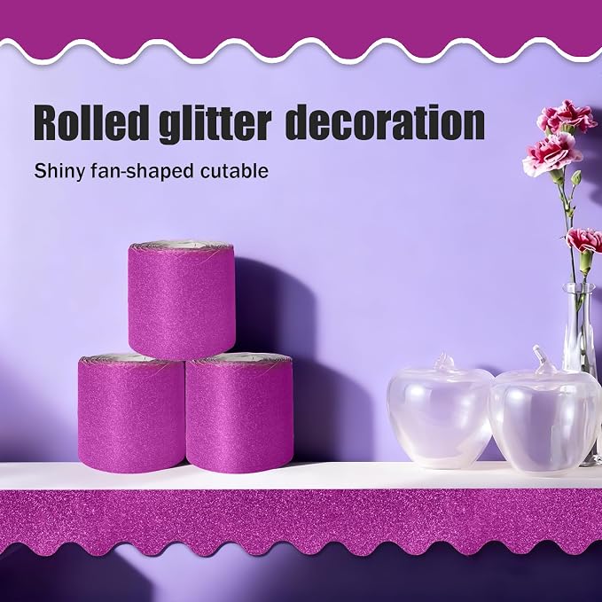70Ft Shine Pink Bulletin Board Borders，Scalloped Poster Boards Decorations Trim - Image 8