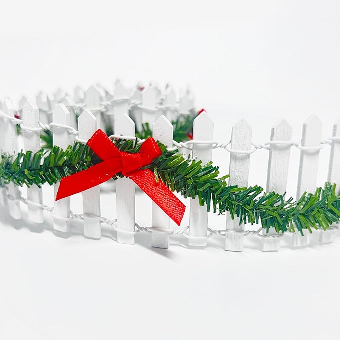 35 Inches Mini Fairy Garden Fence DIY Christmas Small Wood Decorative Picket - Image 4
