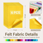 Golden Yellow Soft Felt Sheets for Crafts, 1.6mm Thick, Kids' Crafts, DIY - Image 2