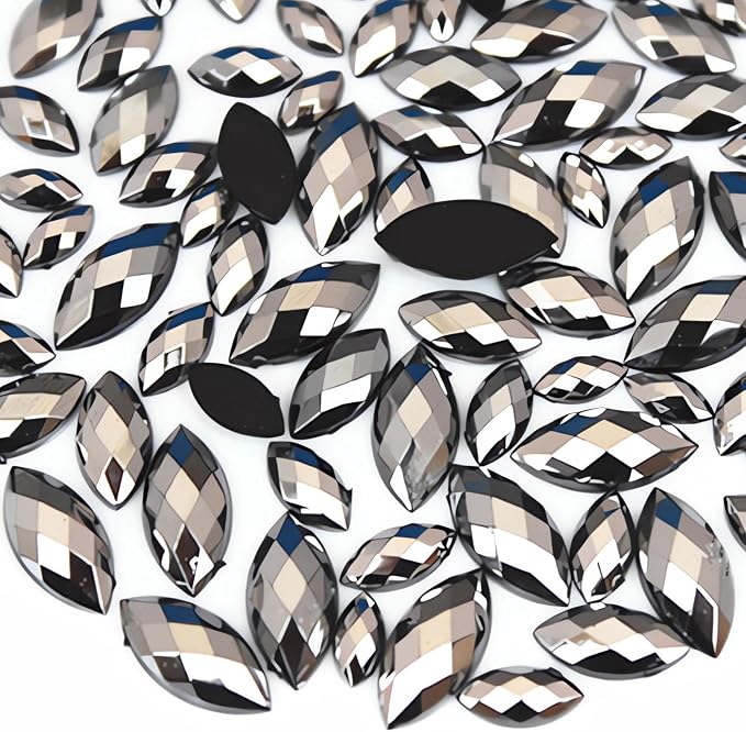 1000Pcs Crystal AB Horse Eye Rhinestones Glitter Gems Flatback Acrylic by UYTRDVG