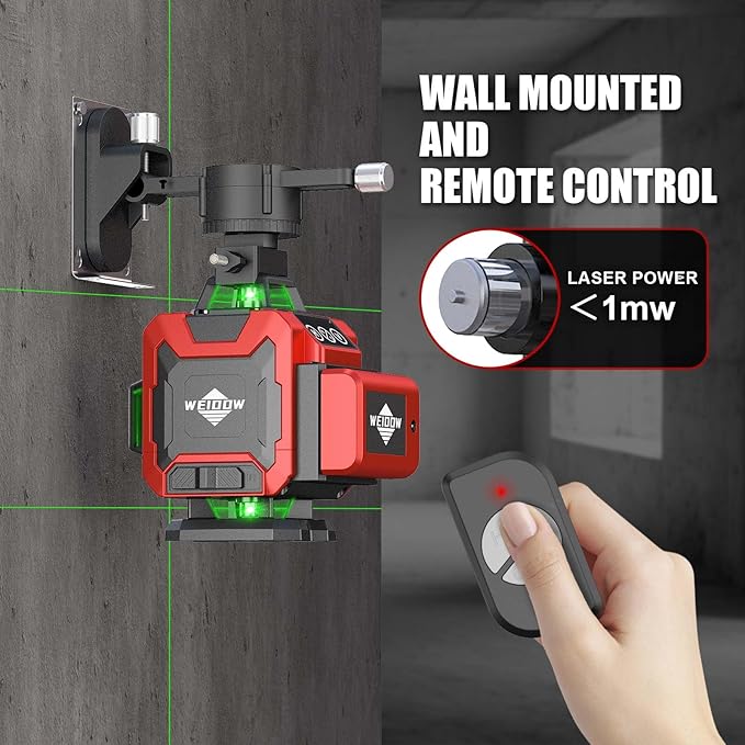 WEIDDW Laser Level 360° Green Cross Line Self Leveling Laser Measuring Tool - Image 3