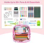 Pencil Case for Girls, Durable Kids Pencil Pouch for School, Wide Opening Soft - Image 3