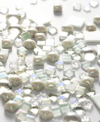 Lanyani 430Pcs Iridescent White Glass Mosaic Tiles Variety Styles Mosaic Tiles - Image 5