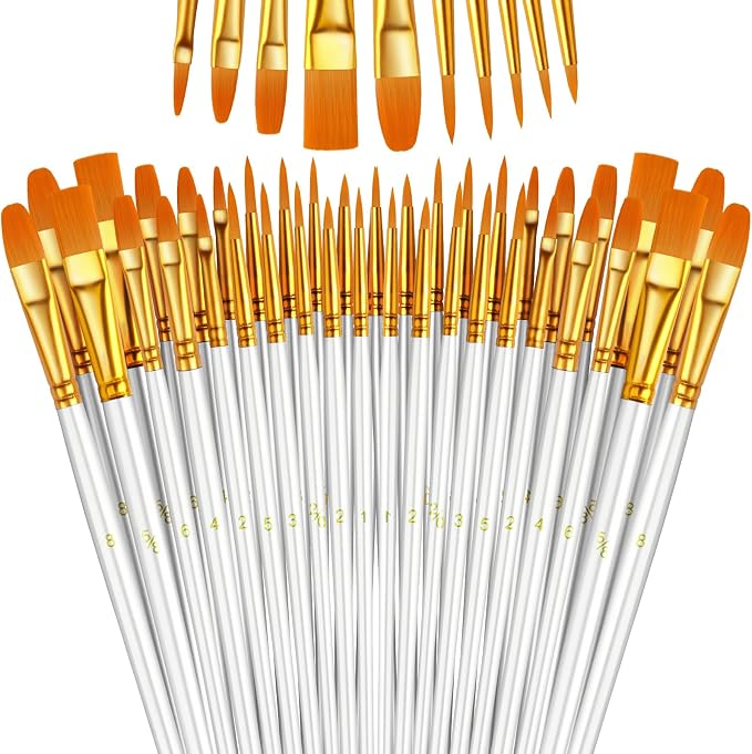 Paint Brushes Set, 16 Pack 160 Pcs Round-Pointed Tip Paintbrushes Nylon Hair by LIDCOM