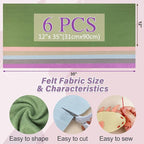XSEINO 6 Rolls 12"x35" Large Felt Sheets, 1.4mm Thick Nonwoven Fabric - Image 2