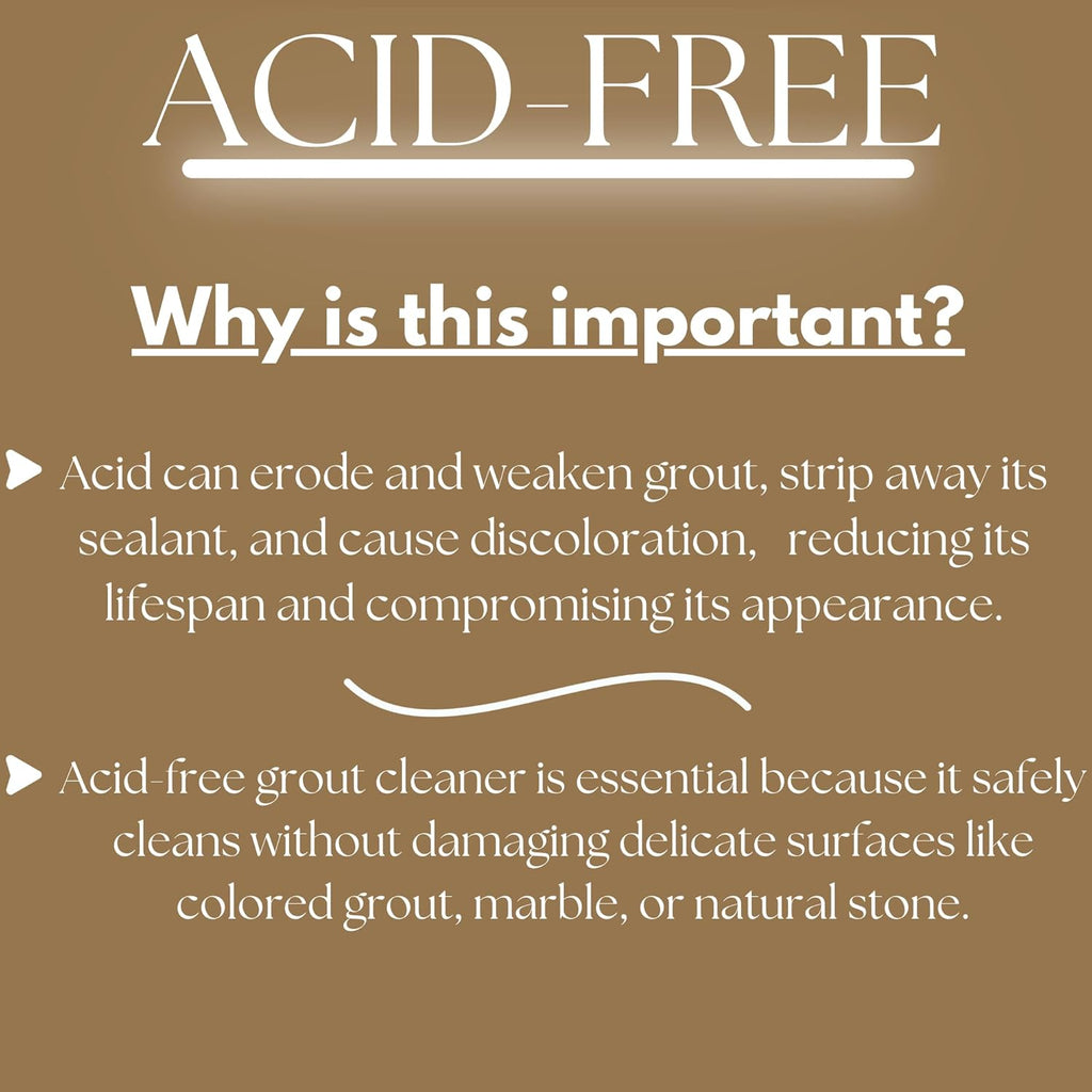 Natural Stone Grout Cleaner, Safe for Marble, Travertine, Limestone, Tile Spray on Grout Cleaner with Brush (32 oz.)