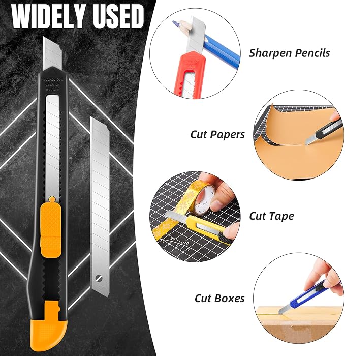 30 Pack Box Cutter Retractable, Snap-Off 9MM Utility Knife, Auto-Lock Razor - Image 4
