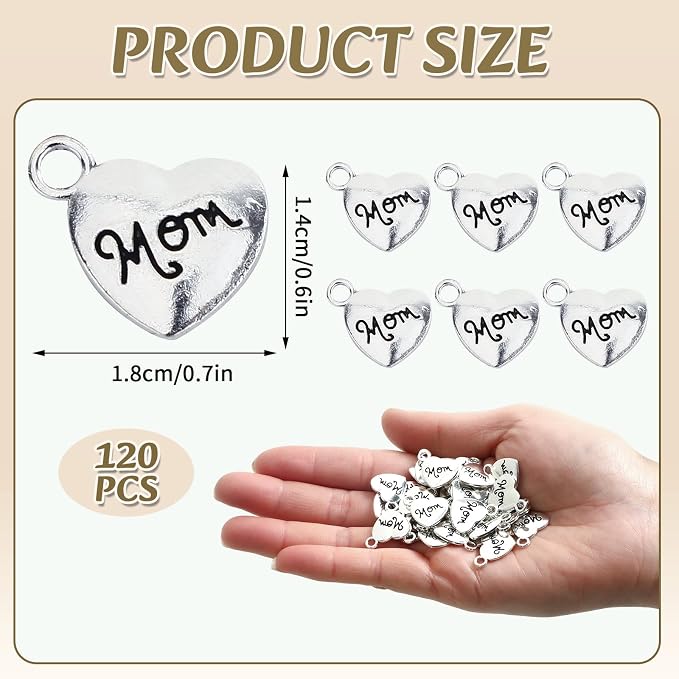 MARFOREVER 120 Pcs Mother's Day Charms - Image 3